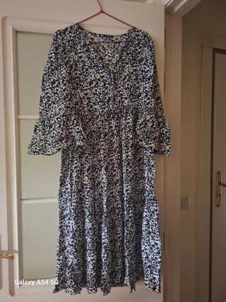 Vestido Zara Estampado Blanco y Negro