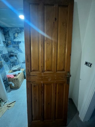 Puerta de Madera Maciza Gris