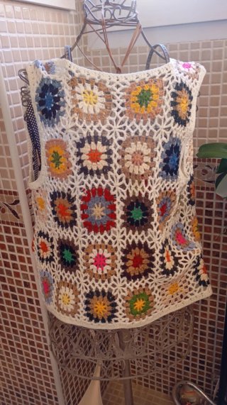 Chaleco Ganchillo Multicolor Talla L