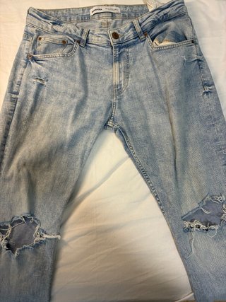 Vaqueros Bershka Hombre Azules Rotos