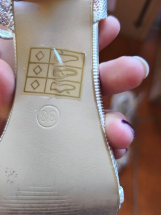 Sandalias de Fiesta plateadas Talla 37