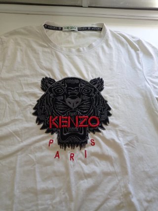 Camiseta Kenzo Blanca con Logo Tigre