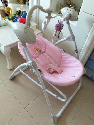 Hamaca Mecedora para Bebé Rosa