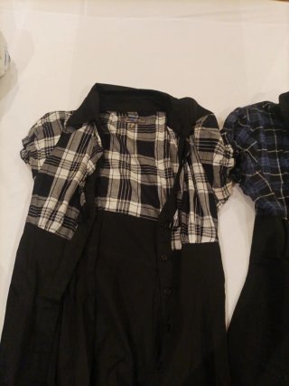 Vestidos cuadros azul y negro y blanco y negro
