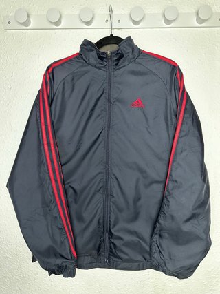 Chaqueta Cortavientos Adidas Azul y Roja