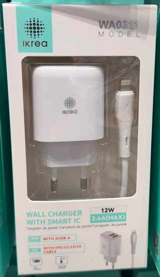Cargador de Pared ikrea 12W con Cable