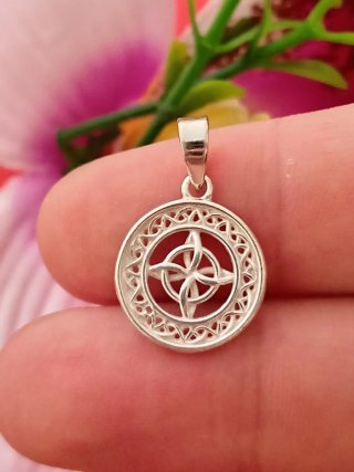 Colgante Nudo Bruja Espiral Plata De Ley 925