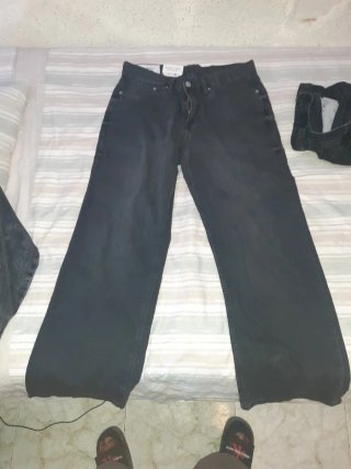 Pantalones H&M Straight Loose Talla 32 Negros
