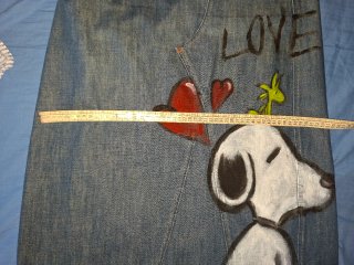 Gonna lunga in jeans Phard con Snoopy