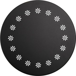 Tavolino ausiliario in metallo nero con fiori da giardino