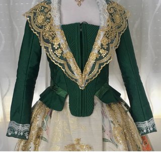 Traje de Fallera Verde y Dorado Talla 36/38