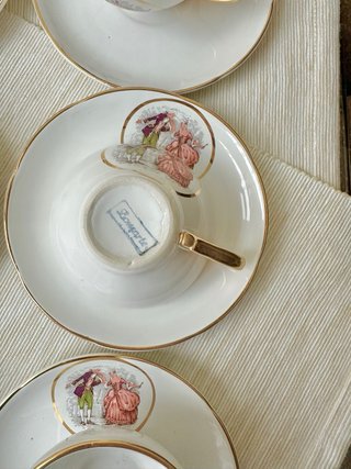 Juego de café de porcelana antiguo