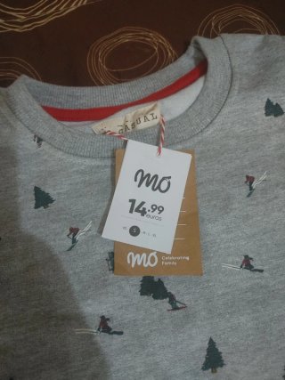 Sweatshirt MO Cinzenta com Padrão - Tamanho S