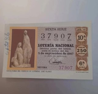 Decimos antiguos loteria años 70-90