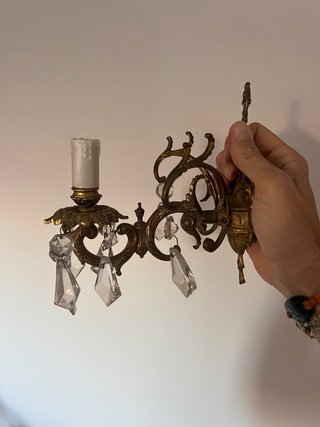 Aplique Bronce Vintage Cristal