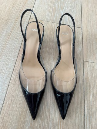 Zapatos negro tacón cómodo Mango