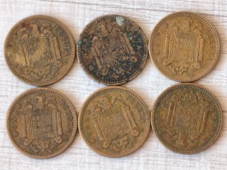 Lote 6 Monedas 1 Peseta Franco 1953 *60