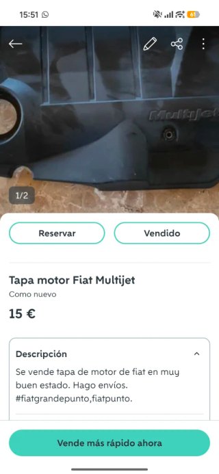 Tapa motor Fiat Multijet