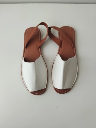 Sandalias Menorquinas Mujer Marrón y Blanco