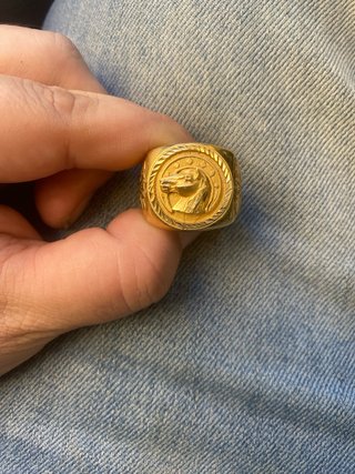 Anillo Sello Oro 18k Cabeza de Caballo