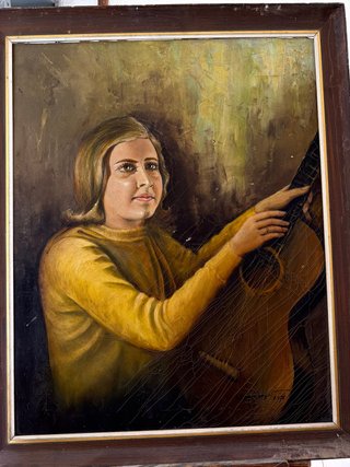 Óleo Grassman Mujer con Guitarra