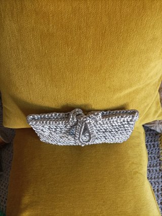 Bolso fiesta plata metalizado artesanal