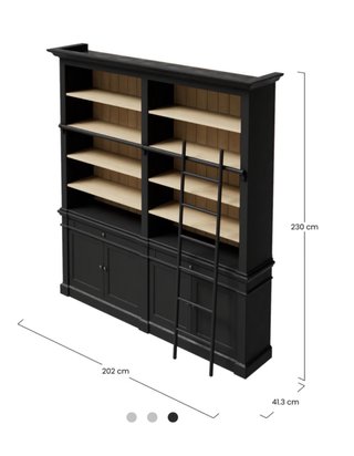 Librería Negra con Escalera