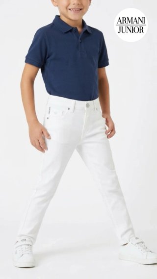 Pantaloni Armani Junior eleganti bianchi