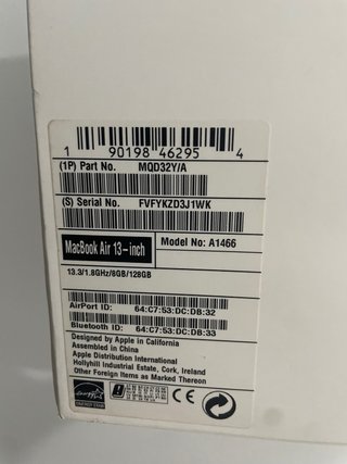 Macbook AIr 13 (2017) comprado 2019