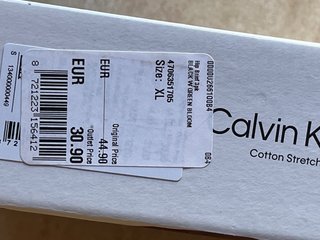 Pack 3 slips Calvin Klein algodón XL