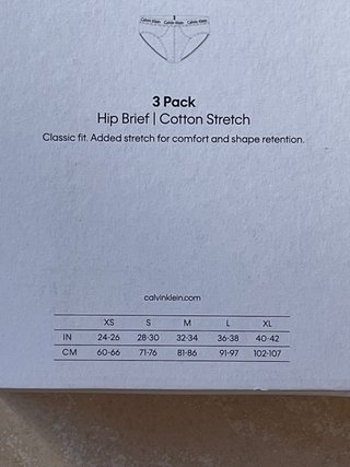 Pack 3 slips Calvin Klein algodón M