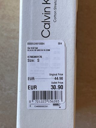 Pack 3 slips Calvin Klein S Algodón