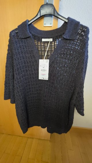 Camiseta Zara punto gris talla L