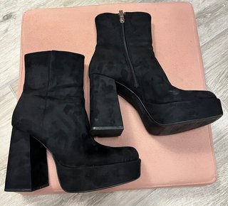 Botines negros plataforma tacón grueso