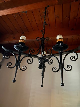 Lampadario in ferro battuto 3 lampade