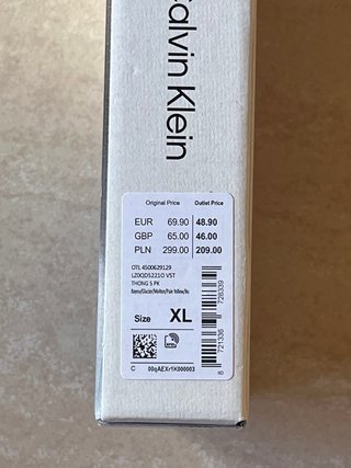 Pack 5 tangas Calvin Klein algodón Talla XL