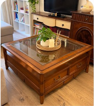 Mesa de centro madera y cristal
