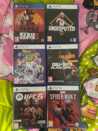 Lote 6 Juegos PS5: UFC 5, Spider-Man 2, RDR2