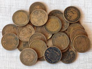 Lote 28 monedas 1 peseta Franco 1953 *62