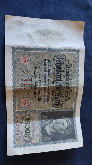 Billete 10.000 marcos alemanes 1922