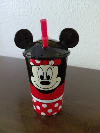 Vaso de Minnie Mouse con Tapa y Pajita