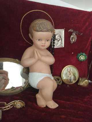 Niño Jesús Olot Ojos Cristal Antiguo
