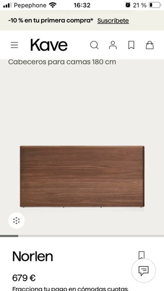 Cabecero Norlen Kave Home Nogal 180 cm