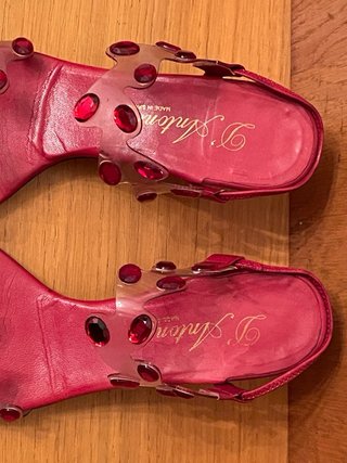 D'ANTONIO - Sandalias tacón pedrería vintage 38