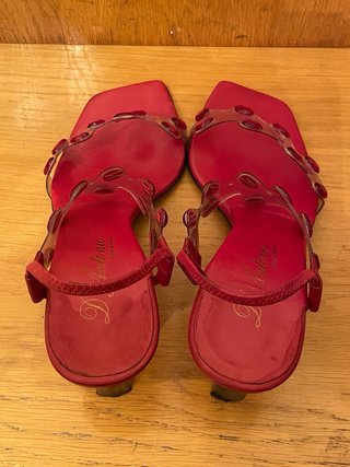D'ANTONIO - Sandalias tacón pedrería vintage 38