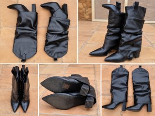 Botas Cuccoo Szl Negras Punta Fina Tacón Ancho