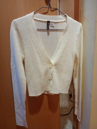 Cárdigan Blanco H&M Talla S