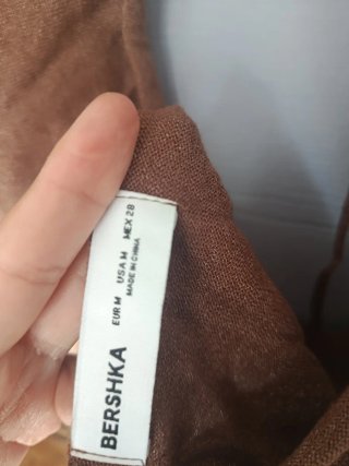 Vestido Corto Punto Metalizado Bershka M