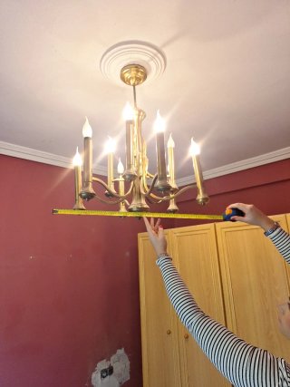 Lámpara de latón antigua estilo candelabro