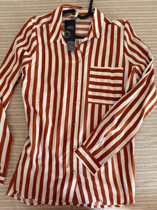 Camisa ONLY rayas naranja y blanco